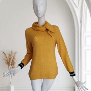 Elegant Mustard Cowl Neck Sweater Sita Murt